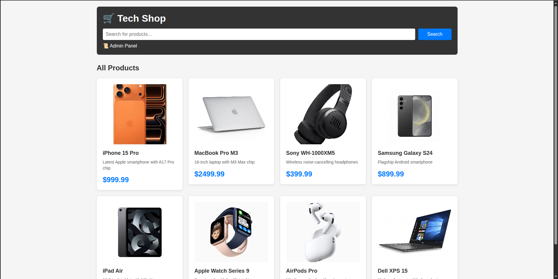 Ecommerce like website