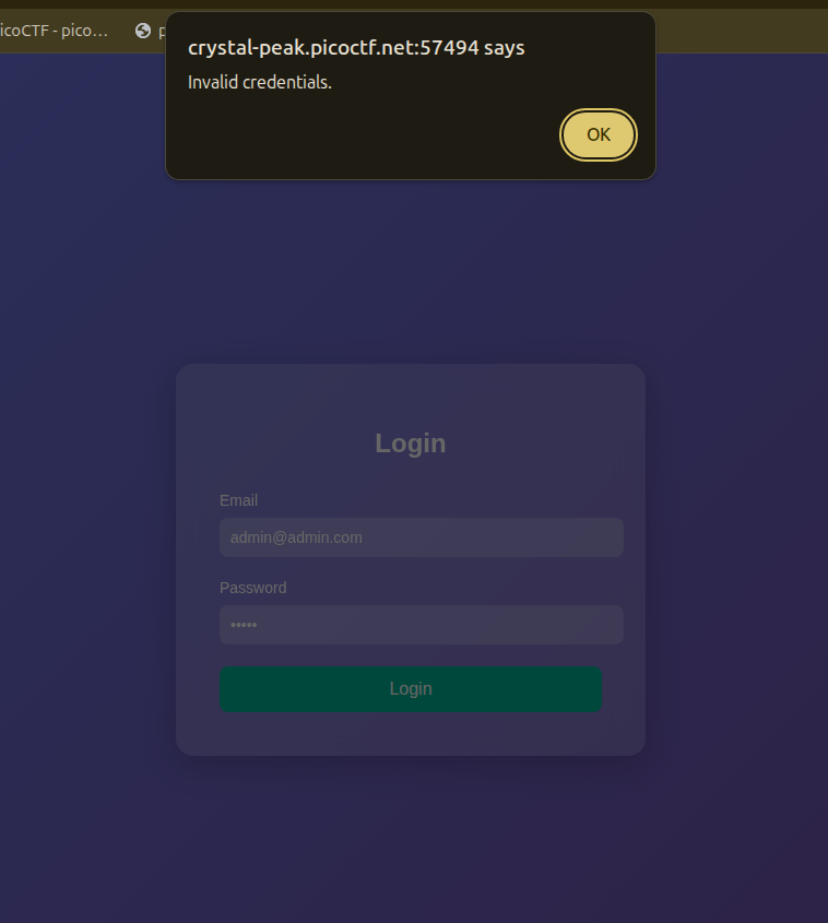 Hashgate login page