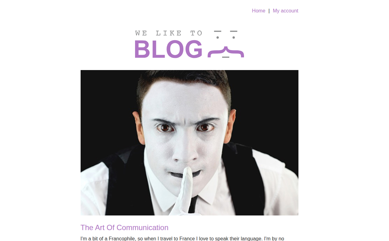 Blog page